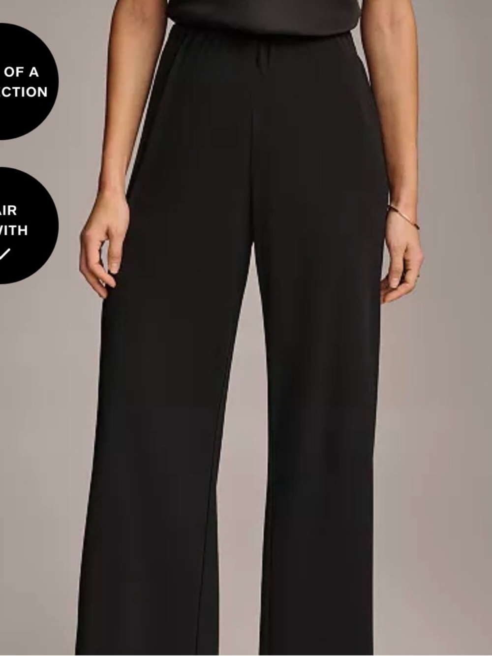 Donna Karan Black Wide-Leg Trousers
